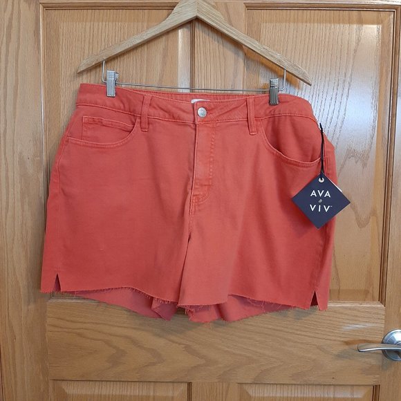 NWT!!! Ava & Viv Acid Wash Shorts Tigerlily - Picture 1 of 7